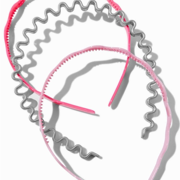 Claire’s Pink and Gray Wavy Headbands, Set of 3 - Picture 3 of 7